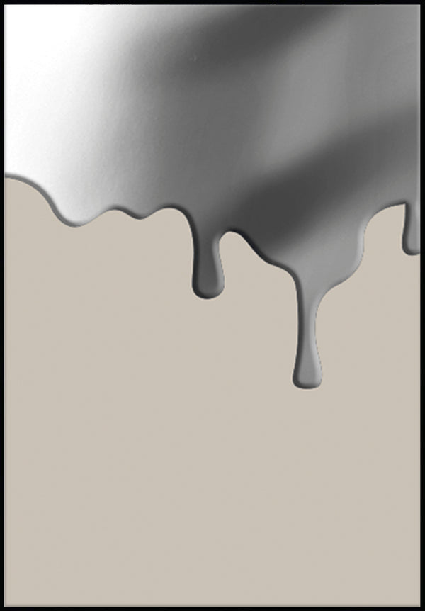 Beżowe Krople Prawy Srebrny Plakat 50x70cm